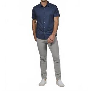 NEW 7DIAMONDS owen short sleeve shirt in island blue